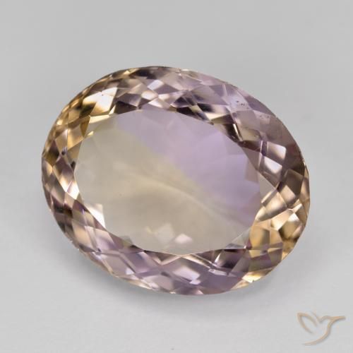 12.67 ct Bi-color Ametrine Stone, Natural Ametrine in Oval Facet Shape for Sale