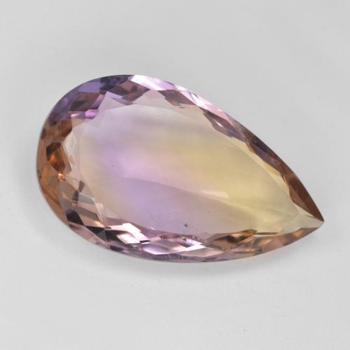 11.88 ct Bi-color Ametrine Stone, Natural Ametrine in Pear Facet Shape for Sale