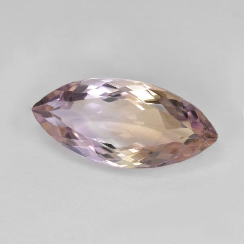 Ametrina Bicolor Forma marquesa de 18,9 x 8,8mm de Brasil, peso de 5.82ct, piedra preciosa No tratado de forma natural en claridad VS, Ametrina de 1 pieza: el color es Bicolor, dureza Mohs de 7 Adecuado para joyas de uso diario, Photo A