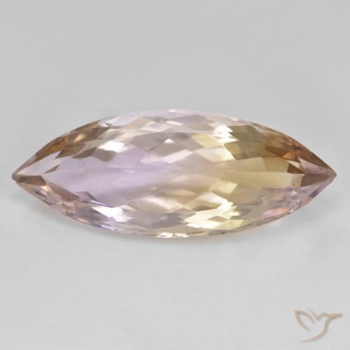 10.4ct Marquise Facet Bi-color Ametrine from Brazil, Dimension 25.8 x 10.2mm, Natural untreated Gemstone, VS Clarity, 1 piece Ametrine in Bi-color Color, Mohs Hardness of 7 suitable for daily wear jewelry, Photo A