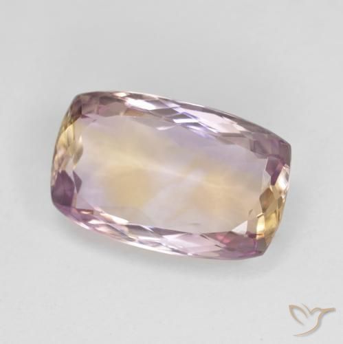 5.37 ct Bi-color Ametrine Stone, Natural Ametrine in Cushion-Cut Shape for Sale