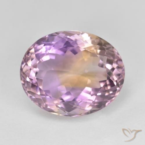 11.44ct Oval Facet Bi-color Ametrine from Brazil, Dimension 15.7 x 12.9mm, VVS Clarity, Natural untreated gemstone, 1pc Ametrine in Bi-color Color, Mohs Hardness of 7 suitable for daily wear jewelry, Photo A