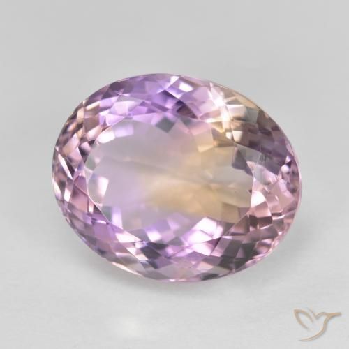 11.44 ct Bi-color Ametrine Stone, Natural Ametrine in Oval Facet Shape for Sale