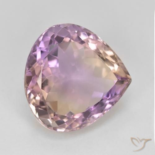 10.23 ct Bi-color Ametrine Stone, Natural Ametrine in Pear Facet Shape for Sale