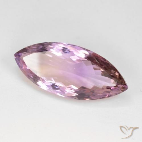 21.45 ct Bi-color Ametrine Stone, Natural Ametrine in Marquise Facet Shape for Sale