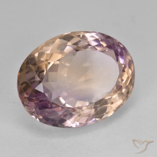 19.73 ct Bi-color Ametrine Stone, Natural Ametrine in Oval Facet Shape for Sale