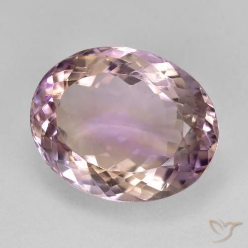 17.65 ct Bi-color Ametrine Stone, Natural Ametrine in Oval Facet Shape for Sale