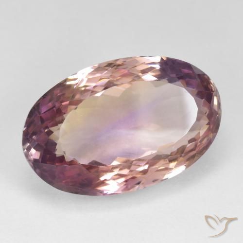 23.80 ct Bi-color Ametrine Stone, Natural Ametrine in Oval Facet Shape for Sale
