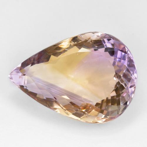 Bicolor Ametrina Gema - 24.1ct Corte en forma de pera (ID: 588909)