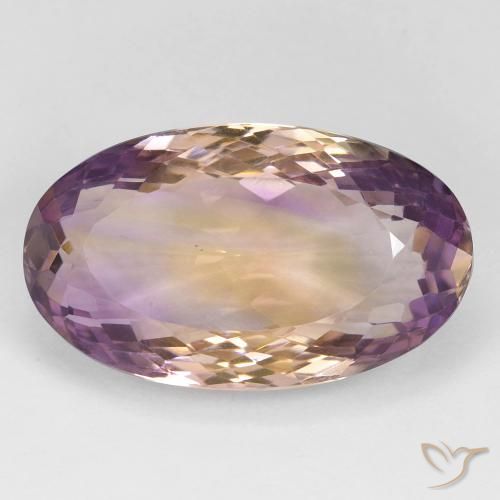 23.4ct Oval Bi-color Ametrine from Brazil, Dimension 23.4 x 13.8mm, Natural untreated Gemstone, VS Clarity, 1pc Oval Facet Ametrine, Mohs Hardness of 7 suitable for daily wear jewelry, Photo A