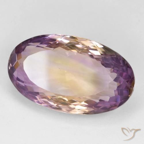 23.40 ct Bi-color Ametrine Stone, Natural Ametrine in Oval Facet Shape for Sale