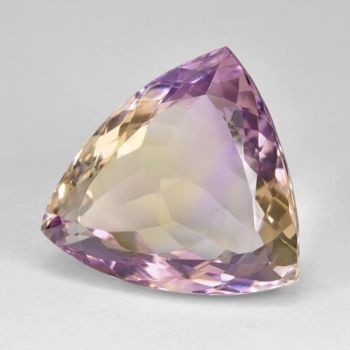 21.24 ct Bi-color Ametrine Stone, Natural Ametrine in Trillion Facet Shape for Sale
