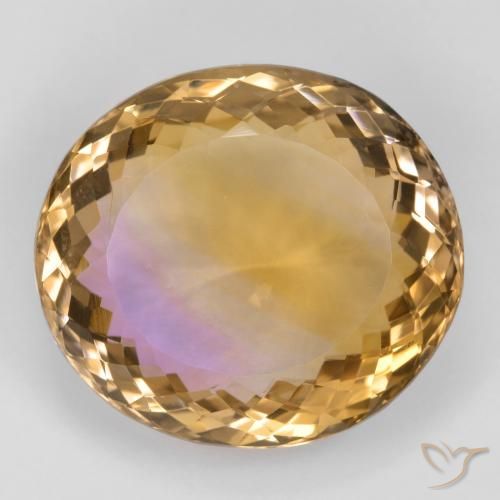 29 ct Bi-color Ametrine, 21.9 x 19.8 mm Oval Cut From Brazil, Photo A