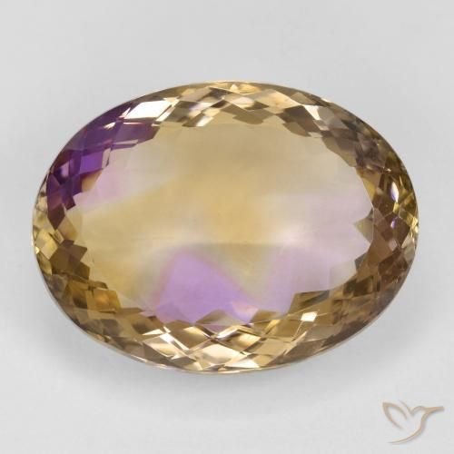24.08 ct Bi-color Ametrine Gemstone, Ametrine Gem in Oval Facet Shape for Sale.