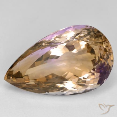 27.14 ct Bi-color Ametrine Gemstone, Ametrine Gem in Pear Facet Shape for Sale.