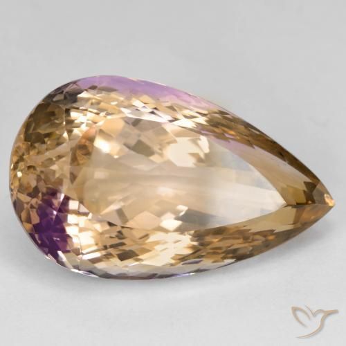 27.14 ct Bi-color Ametrine Stone, Natural Ametrine in Pear Facet Shape for Sale