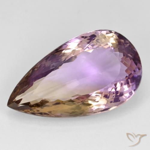 Bi-color Ametrine Gem - 28.1ct Pear Facet (ID: 589463)