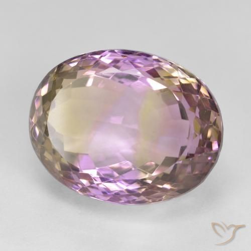 19.51 ct Bi-color Ametrine Stone, Natural Ametrine in Oval Facet Shape for Sale