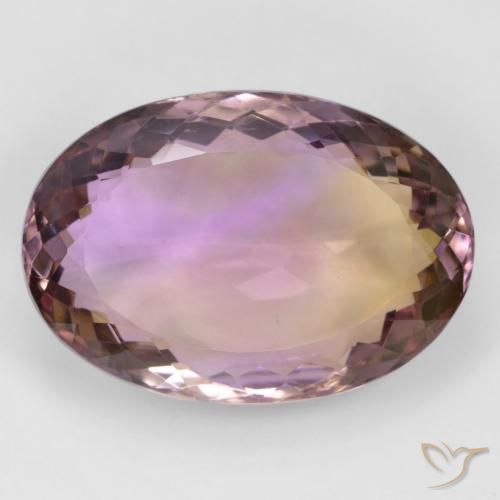 Ametrine bicolore taglio ovale da 32,77 ct dal Brasile, dimensione 25,4 x 17,7mm, pietra preziosa naturale non trattati , purezza VVS, Ametrine Ovale sfaccettato da 1 pz, durezza Mohs di 7 adatto per gioielli da indossare ogni giorno, Photo A