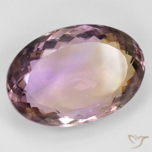 32.77 ct Bi-color Ametrine Stone, Natural Ametrine in Oval Facet Shape for Sale