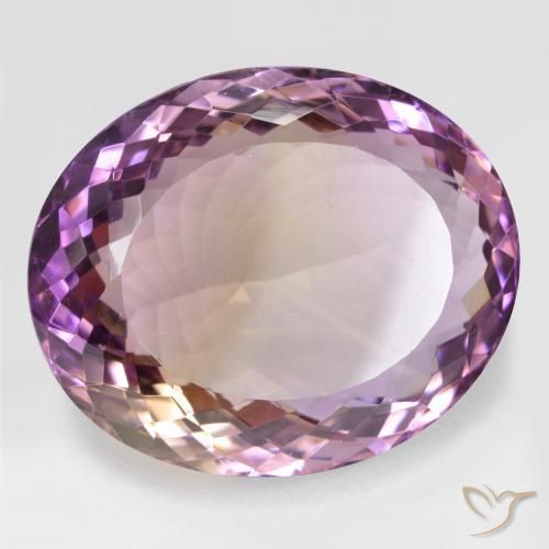 30.54 ct Bi-color Ametrine Stone, Natural Ametrine in Oval Facet Shape for Sale