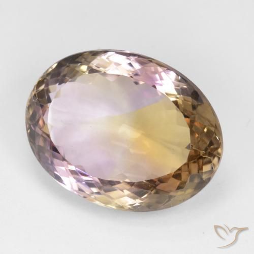 19.19 ct Bi-color Ametrine Stone, Natural Ametrine in Oval Facet Shape for Sale