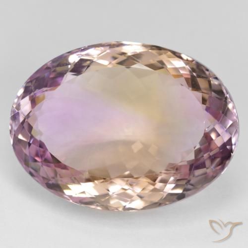 34.37 ct Bi-color Ametrine, 25.5 x 19 mm Oval Cut From Brazil, Photo A