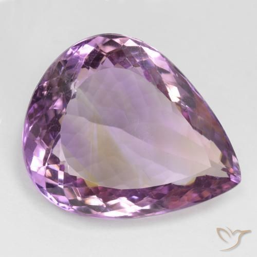 24.02 ct Bi-color Ametrine Stone, Natural Ametrine in Pear Facet Shape for Sale