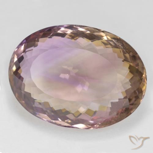 38.41 ct Bi-color Ametrine Stone, Natural Ametrine in Oval Portuguese-Cut Shape for Sale