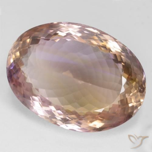 49.30 ct Bi-color Ametrine Stone, Natural Ametrine in Oval Portuguese-Cut Shape for Sale