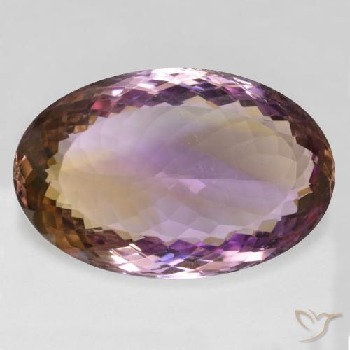 Multi Color Ametrine 92.75 Ct Oval Cut Translucent Faceted November Birthstone Ametrine Loose Gemstone for Jewelry 