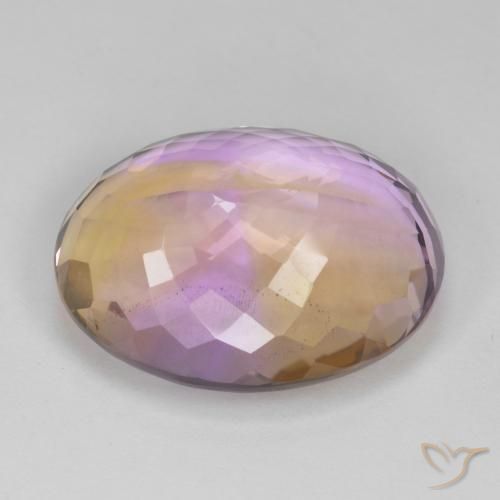 Ametrine Gemstone in 22.3 x 17.6 mm Size for Sale, Ametrine Stone in Bi-color Color