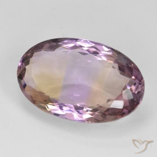 18.83 ct Bi-color Ametrine Stone, Natural Ametrine in Oval Facet Shape for Sale