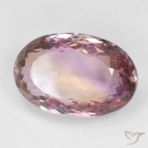 24.09 ct Bi-color Ametrine Stone, Natural Ametrine in Oval Portuguese-Cut Shape for Sale
