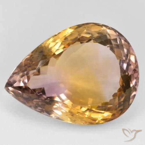 Ametrino bicolor de 31,86 ct, corte de pera de 24,8 x 18,7 mm de Brasil, Photo A