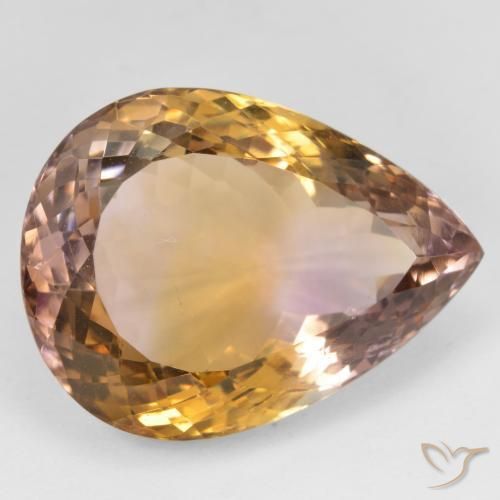 31.86 ct Bi-color Ametrine Stone, Natural Ametrine in Pear Facet Shape for Sale