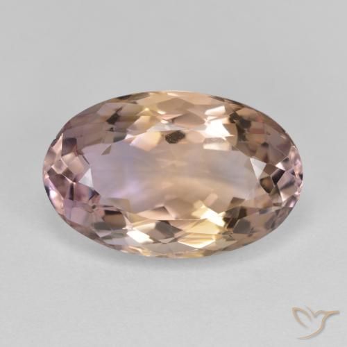 Amétrine Bicolore Ovale 15,8 x 10,2mm du Brésil, poids de 6,84 ct, pierre gemme naturelle Non traité de pureté vvs-vs, 1 pièce d'amétrine oval facet, couleur : Bicolore, dureté de Mohs de 7 convient aux bijoux de tous les jours, pierre de sagesse, Photo A