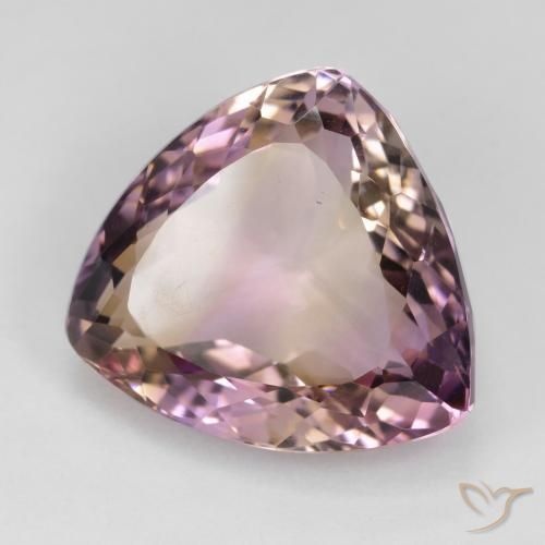 20.11 ct Bi-color Ametrine Stone, Natural Ametrine in Trillion Facet Shape for Sale