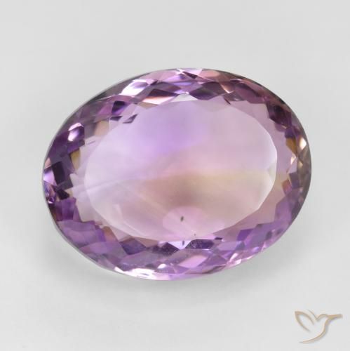 19.63 ct Bi-color Ametrine Stone, Natural Ametrine in Oval Facet Shape for Sale