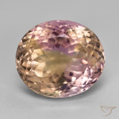 15.79 ct Bi-color Ametrine Gemstone, Ametrine Gem in Oval Facet Shape for Sale.