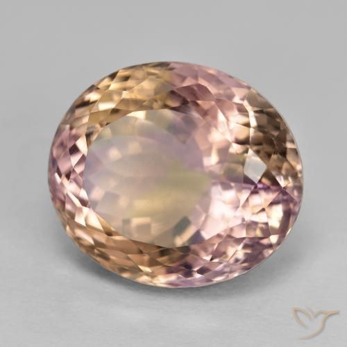 15.79 ct Bi-color Ametrine Stone, Natural Ametrine in Oval Facet Shape for Sale
