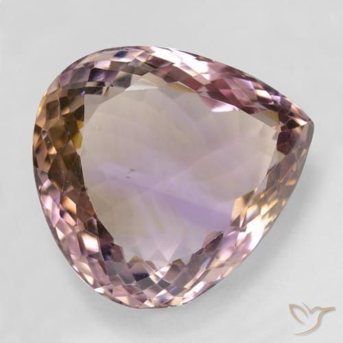 31.30 ct Bi-color Ametrine Stone, Natural Ametrine in Pear Facet Shape for Sale