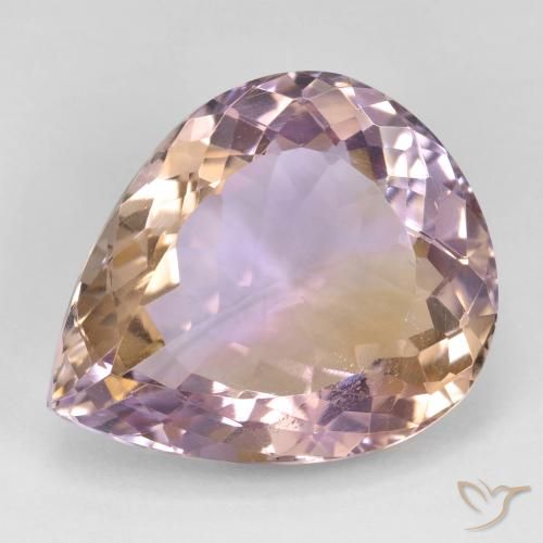 18.91 ct Bi-color Ametrine Gemstone, Ametrine Gem in Pear Facet Shape for Sale.