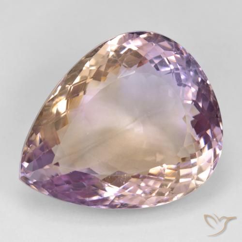37.10 ct Bi-color Ametrine Gemstone, Ametrine Gem in Pear Facet Shape for Sale.