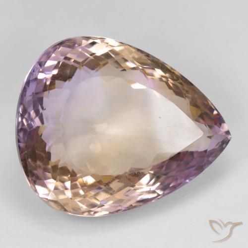 37.10 ct Bi-color Ametrine Stone, Natural Ametrine in Pear Facet Shape for Sale
