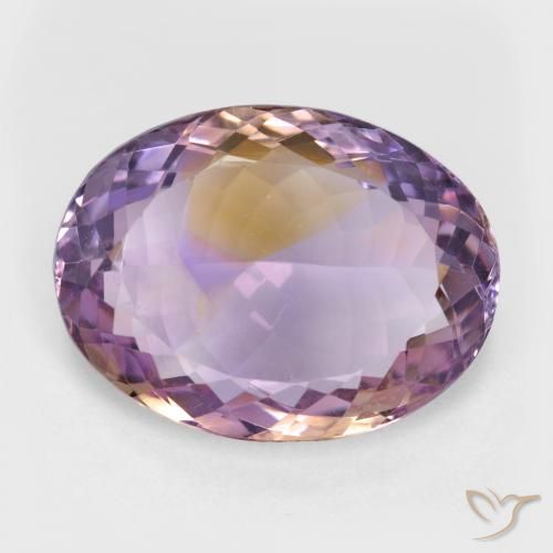 21.36 ct Bi-color Ametrine, 20.3 x 15.3 mm Oval Cut From Brazil, Photo A