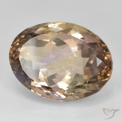 20.00 ct Bi-color Ametrine Stone, Natural Ametrine in Oval Facet Shape for Sale