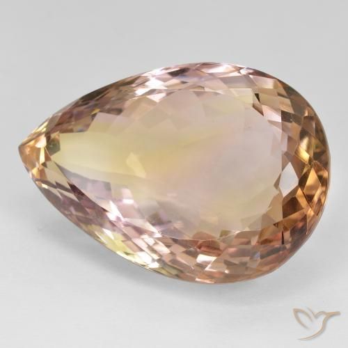 28.98 ct Bi-color Ametrine Stone, Natural Ametrine in Pear Facet Shape for Sale