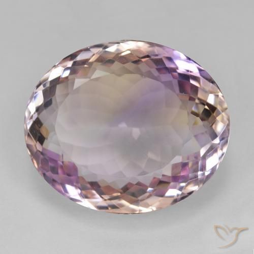25.74 ct Bi-color Ametrine Stone, Natural Ametrine in Oval Portuguese-Cut Shape for Sale