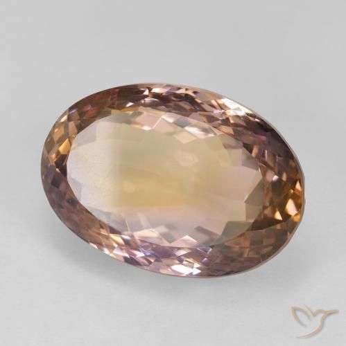 17.33 ct Bi-color Ametrine Stone, Natural Ametrine in Oval Facet Shape for Sale